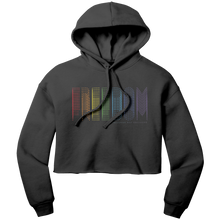 Load image into Gallery viewer, Freedom_Rainbow_Fade_Crop_Hoodie_Black_Front_Mockup.png_6046889
